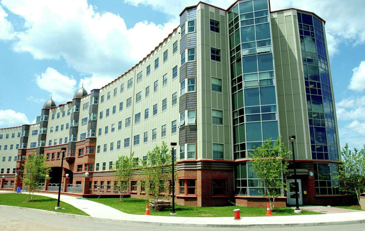 In this file photo, Crescent Residence Hall on the York Hill Campus of Quinnipiac University in Hamden.