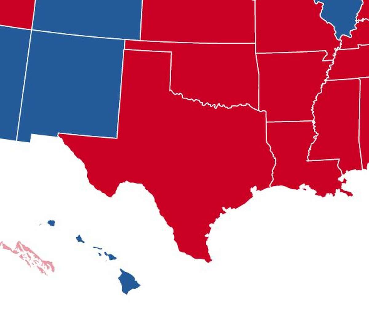 Texas Political Map Red Blue United States Map