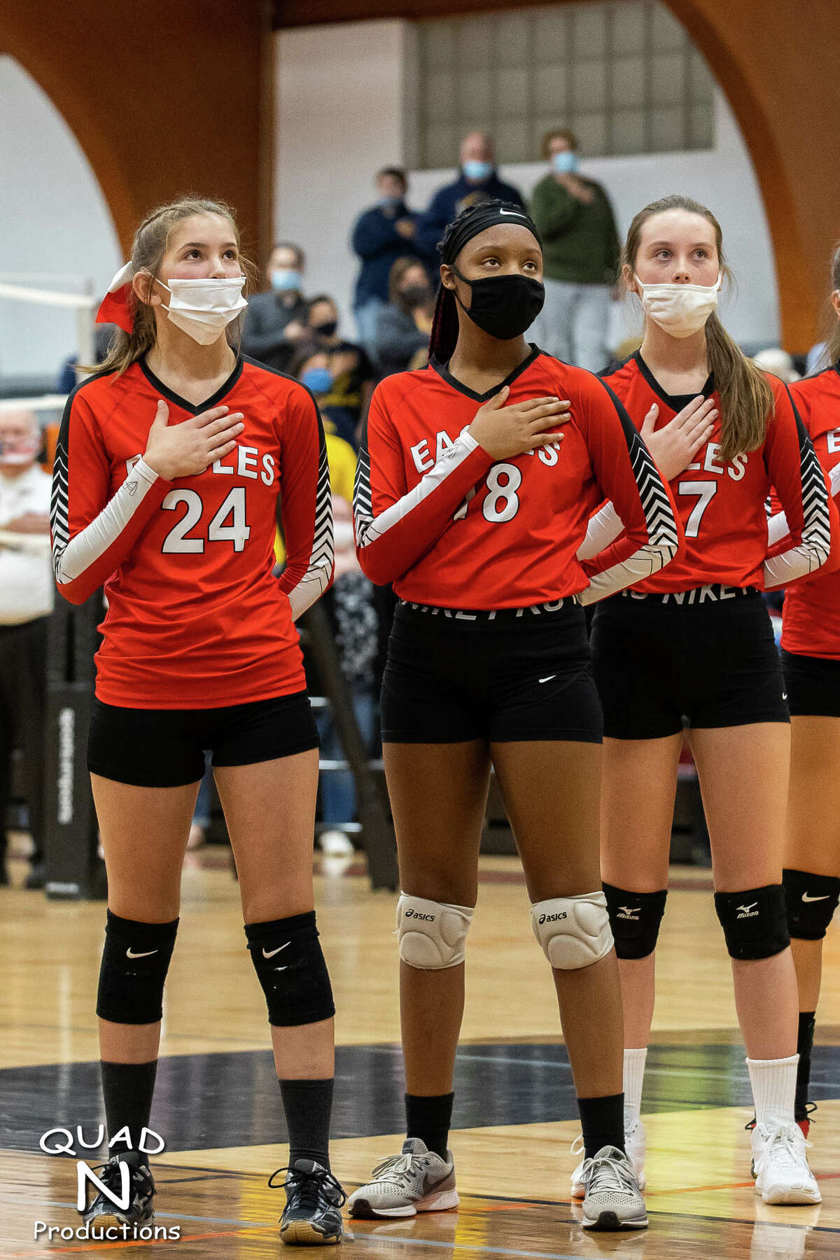 The North Huron varsity volleyball team topped Caseville three games to none on Wednesday night in their district semifinal match-up. The Warriors won, 25-14, 25-4, 25-13.