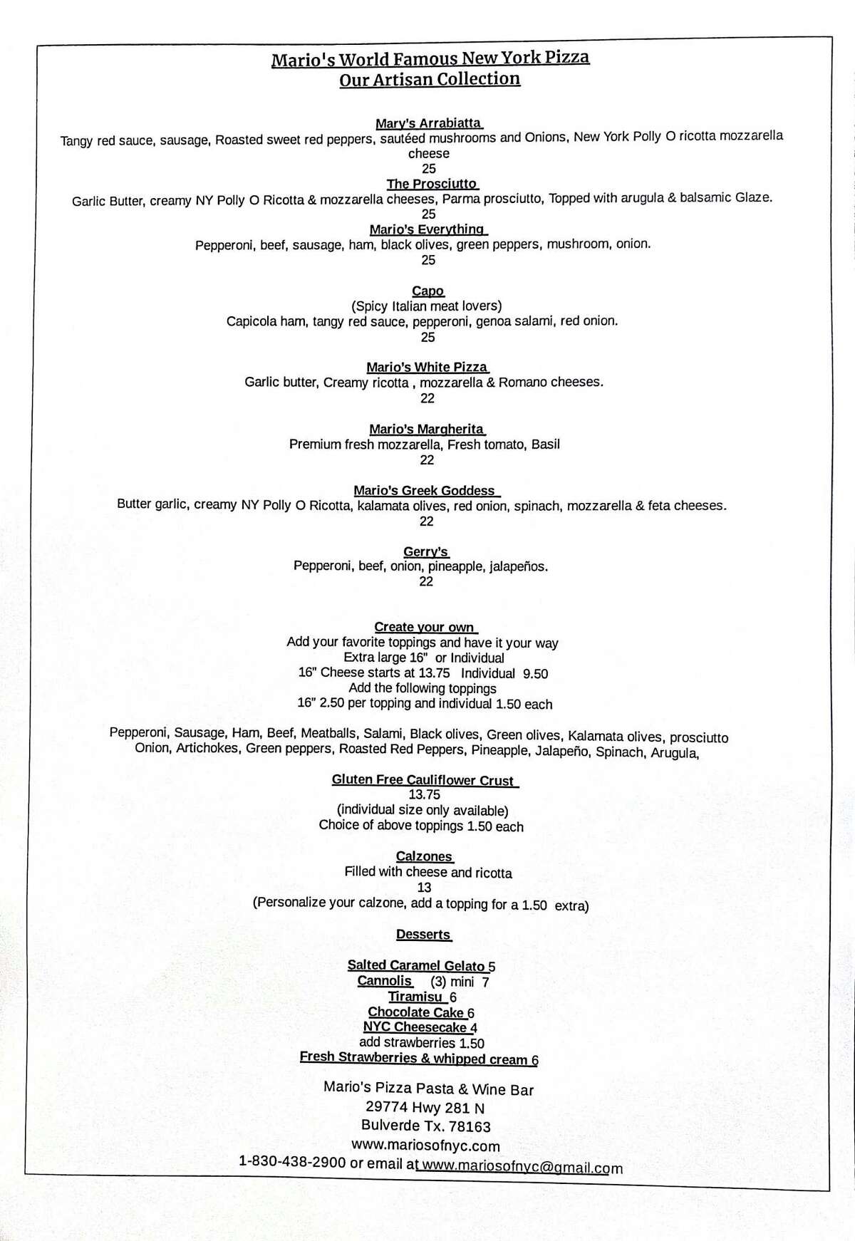 52 Weeks of Pizza Mario’s Pizza & Wine Bar in Bulverde has the upper crust