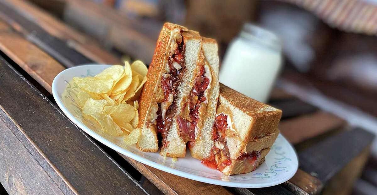 Great sandwiches in and around San Antonio include the double-decker Kitchen Sink sandwich, which brings together peanut butter, Nutella, cream cheese, walnuts, strawberry-jalapeño jelly, bacon banana and coconut flakes at PB&J with Tay at The Yard in Olmos Park.