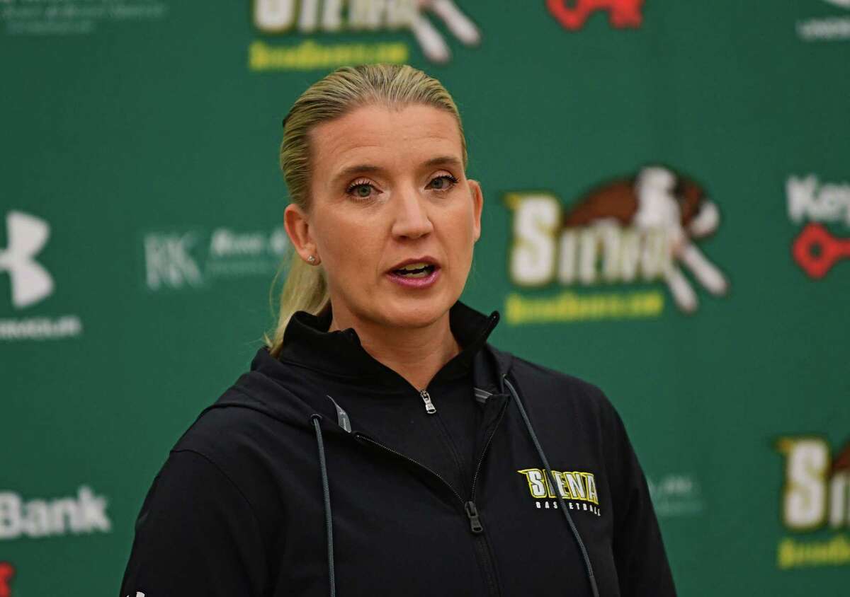 Siena women?•s basketball head coach Ali Jaques speaks during the team's media day at Siena College on Thursday, Nov. 5, 2020 in Loudonville, N.Y. (Lori Van Buren/Times Union)