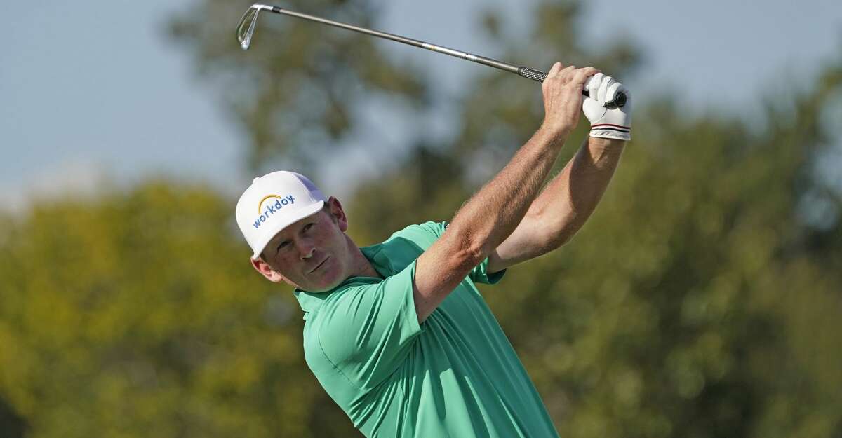 Brandt Snedeker hits his tee shot on the 11th hole during the first round of the Houston Open golf tournament Thursday, Nov. 5, 2020, in Houston. (AP Photo/David J. Phillip)