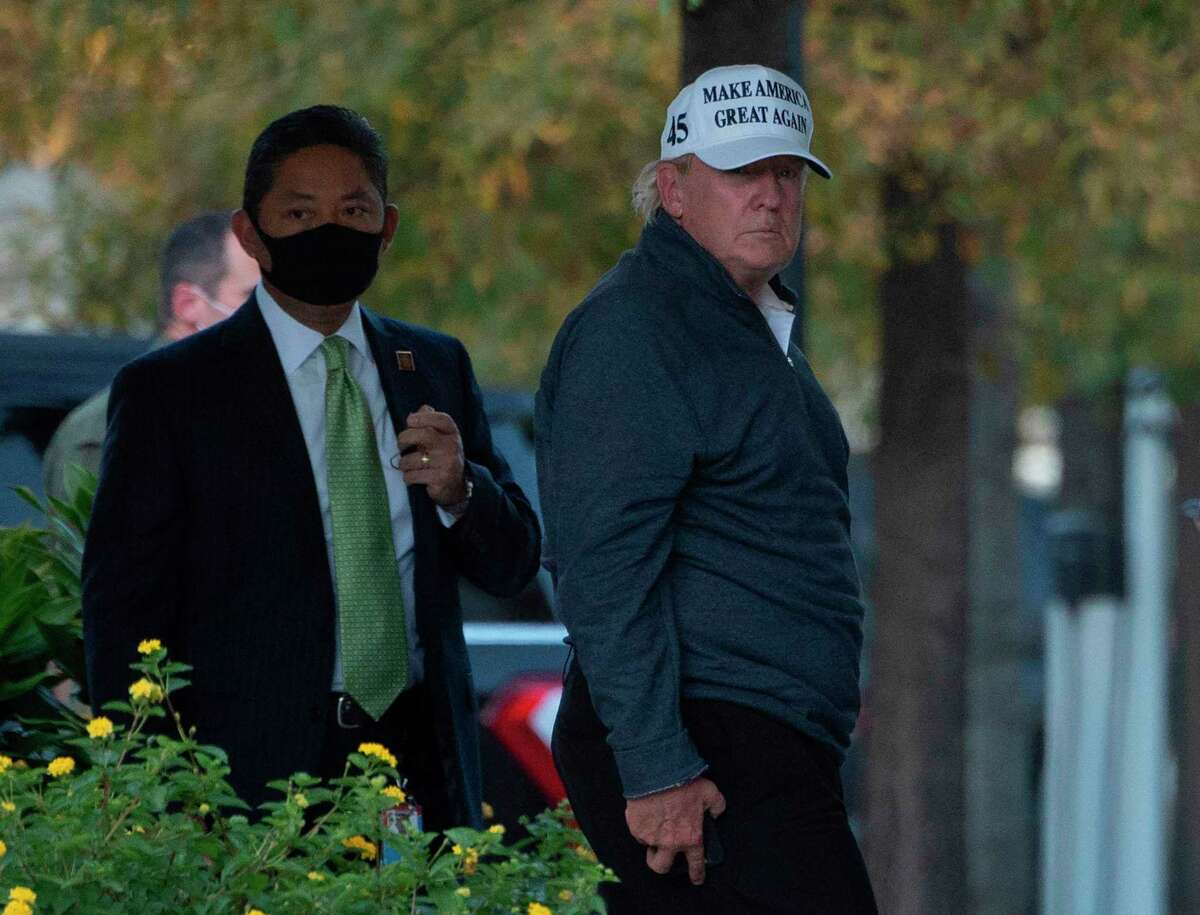 President Donald Trump returns to the White House from playing golf Saturday at his club in Virginia.
