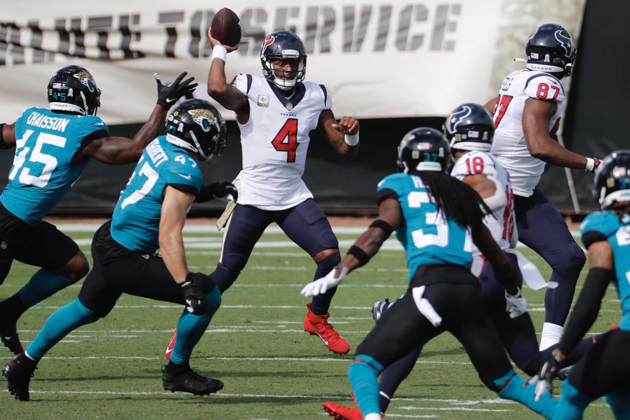 Texans stop Jags' 2-point conversion to get 13-12 win