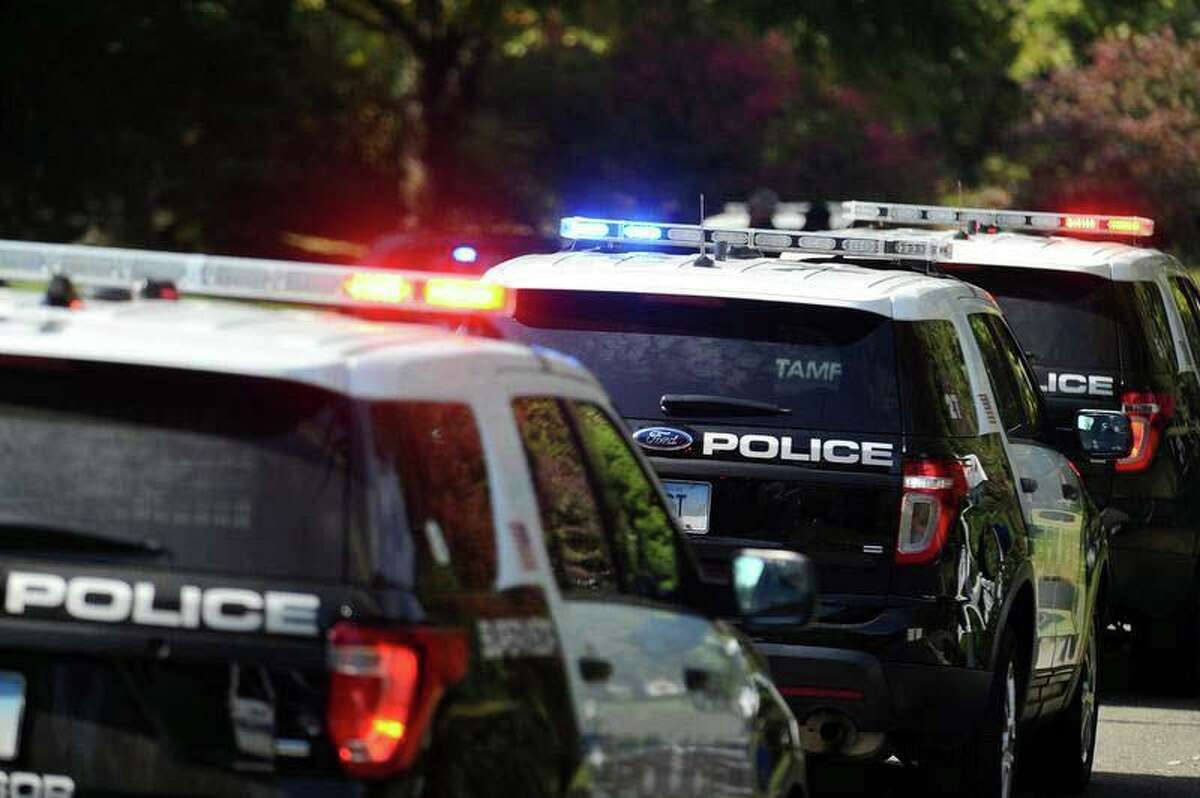 A file photo of Stamford, Conn., police cruisers.