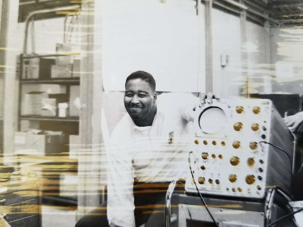 Jerry Lawson, photographed with an oscilloscope, in the 1960s.