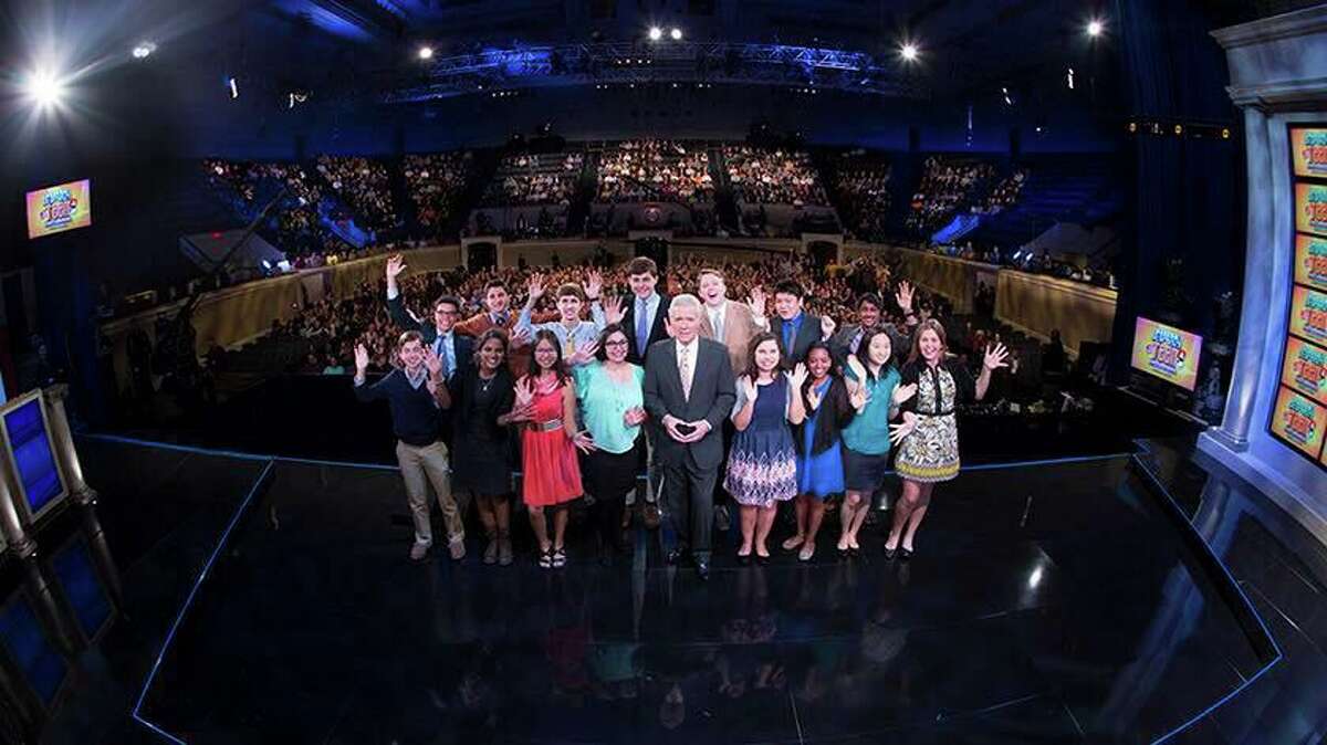 Darien's Michael Borecki and Porter Bowman were contestants on Jeopardy's teen tournament, pictured here with the rest of the teens that participated, in 2016 when they were juniors in high school. They reflected on the passing of Alex Trebek Sunday.
