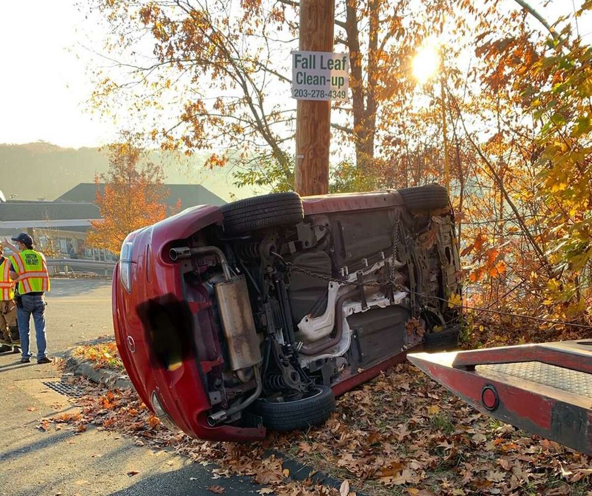 Shelton firefighters responded to a rollover accident at the intersection of Maple Avenue and Leavenworth Road about 7 a.m. Tuesday, Nov. 10.