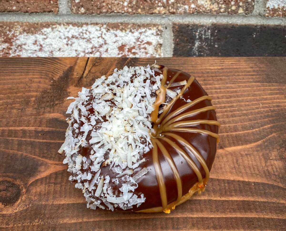 A doughnut from Grounds Donut House, which opened at 35 Lake Ave. Ext. in Danbury on Oct. 17.