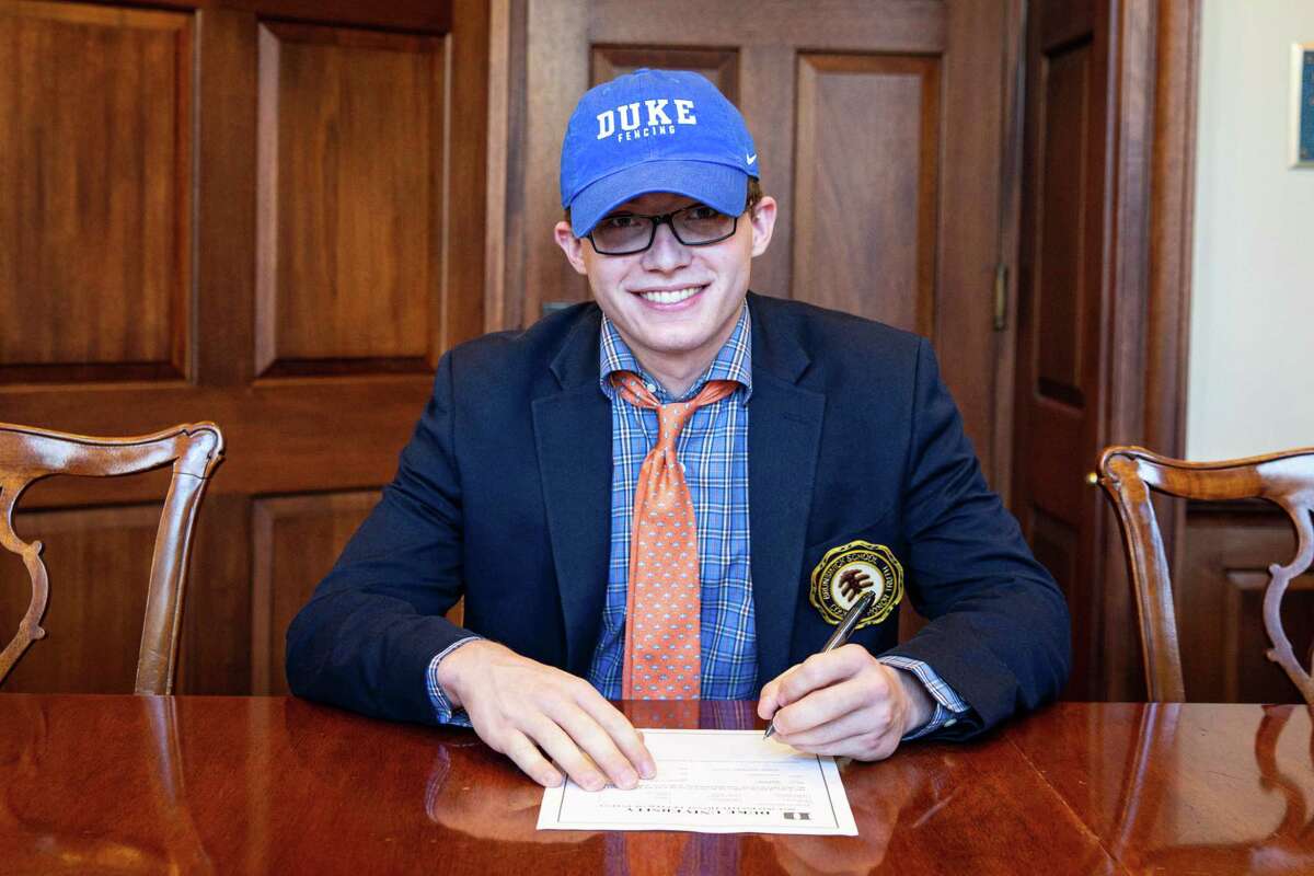 Brunswick School senior Cameron Evans will take his fencing skills to Duke University.