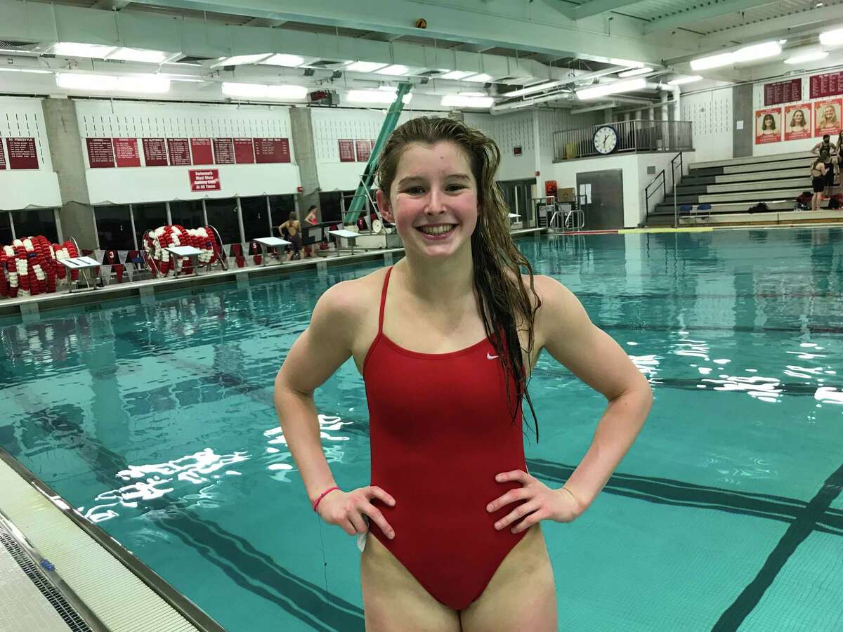 Greenwich senior Meghan Lynch broke several FCIAC and state records during the FCIAC West Division Swimming Championships at Greenwich High School on Wednesday, November 11, 2020, in Greenwich, Connecticut.