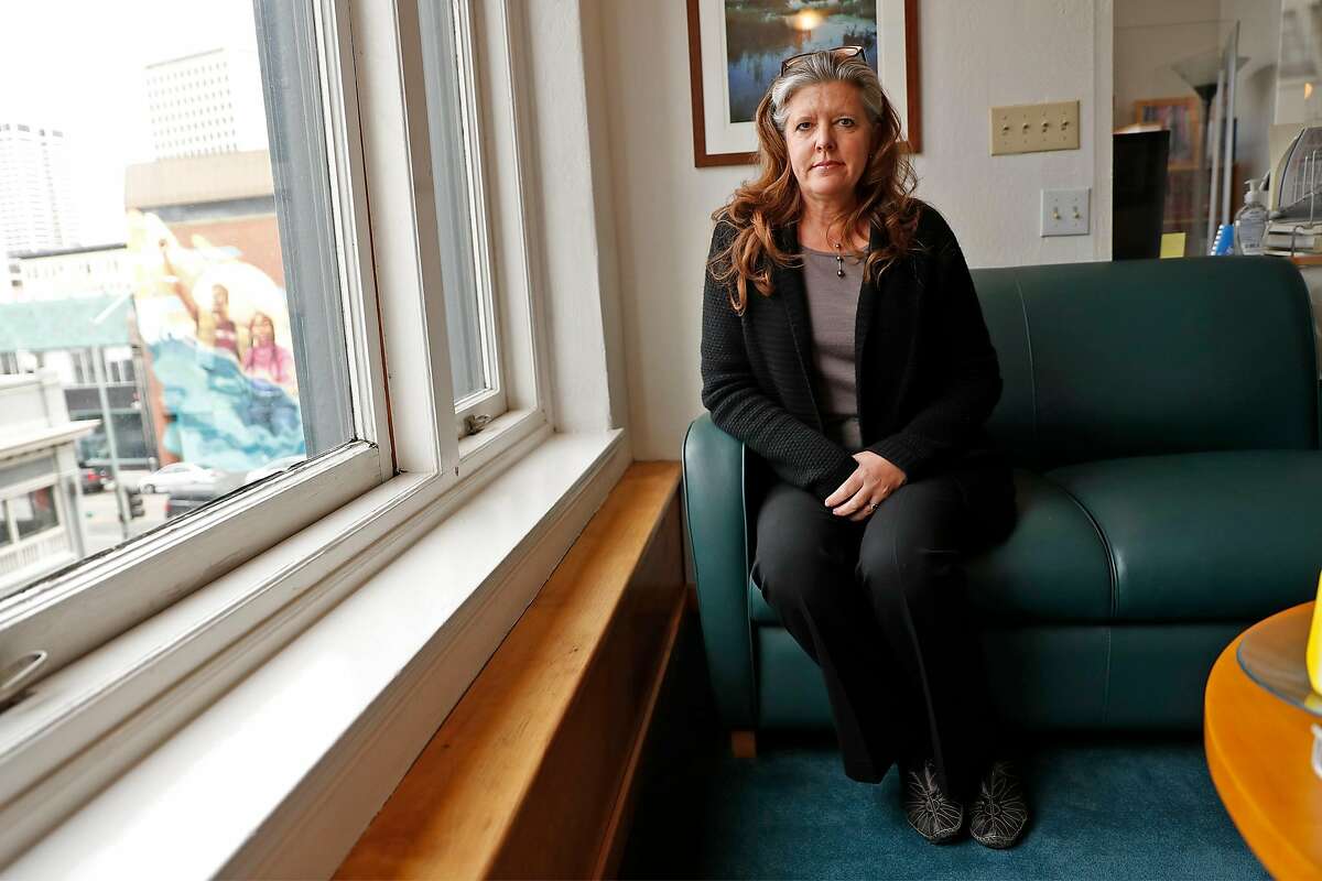 Attorney Julia Sherwin at her office in Oakland. Sherwin represented Stanislav Petrov in his civil rights lawsuit against two Alameda County deputies who allegedly beat him in a Mission District alley.
