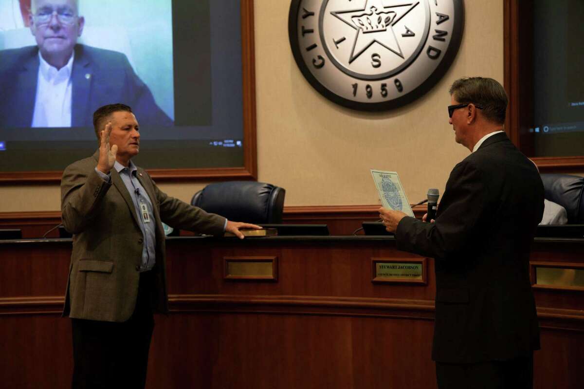 William Ferguson was sworn in for his first term on the Sugar Land City Council by Mayor Joe Zimmerman.