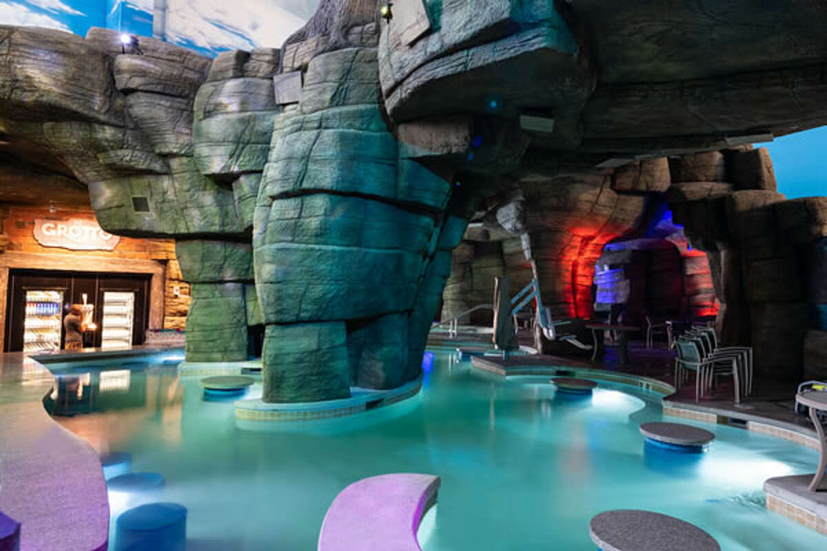 Guests 21 and over can enjoy beverages in the Grotto, a secluded, swim-up bar in the indoor waterpark, open only to adults.