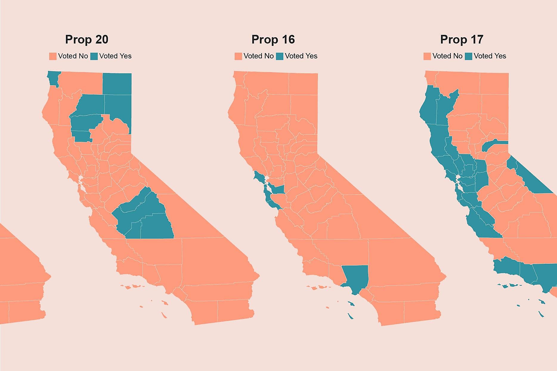 Election maps show how L.A. has aligned with S.F. and Bay Area in