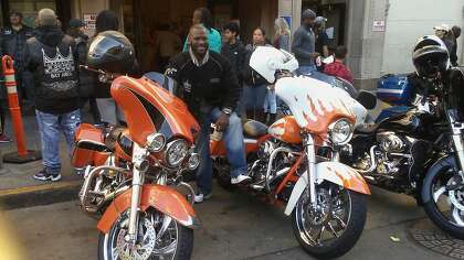 The Kings of Cali fleet at rest in front of Glide Church in S.F. on Thanksgiving Day.