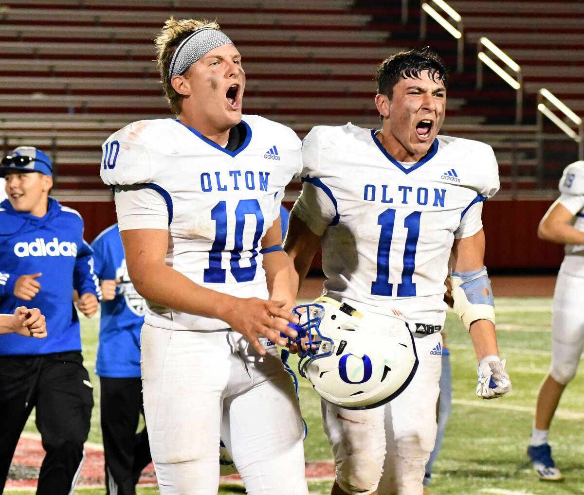 Olton knocked off New Deal 35-33 in their Class 2A Division I bi-district football playoff game on Thursday, Nov. 12, 2020 in Lobo Stadium in Levelland.