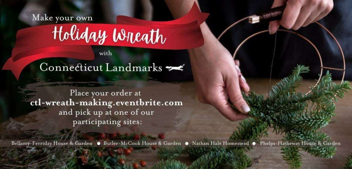 Connecticut Landmarks are holding a virtual wreath-making workshop with take-home kits available for purchase.