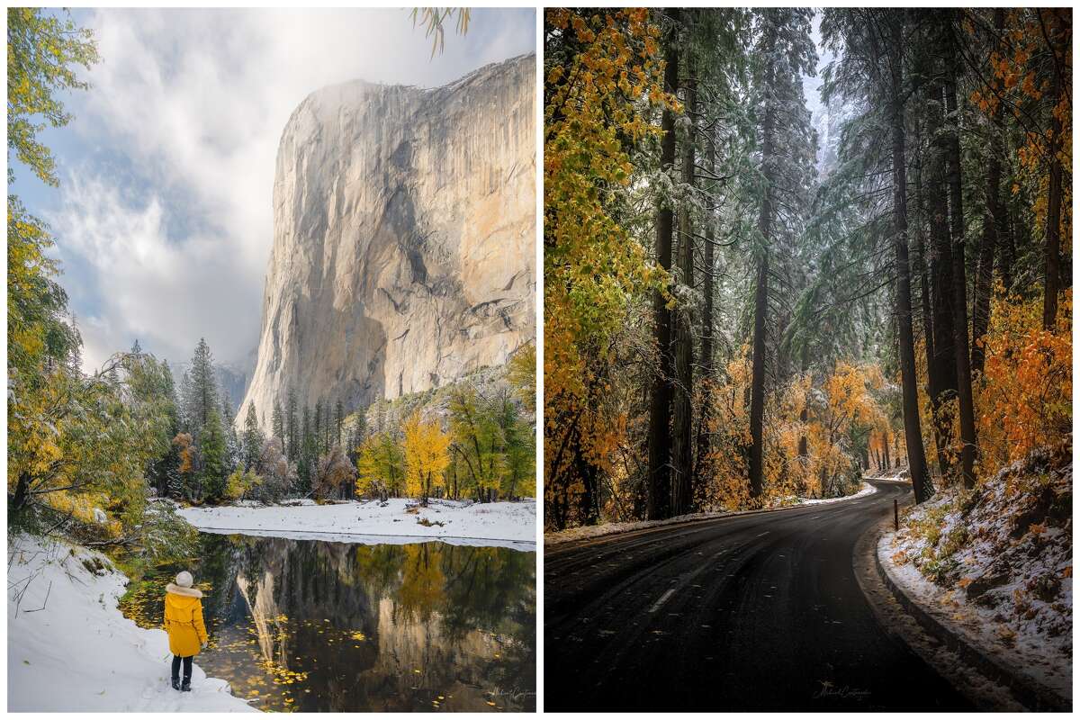 When snow meets fall: Beautiful photos capture 'snowliage' in Yosemite