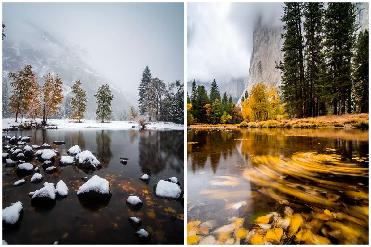 When snow meets fall: Beautiful photos capture 'snowliage' in Yosemite