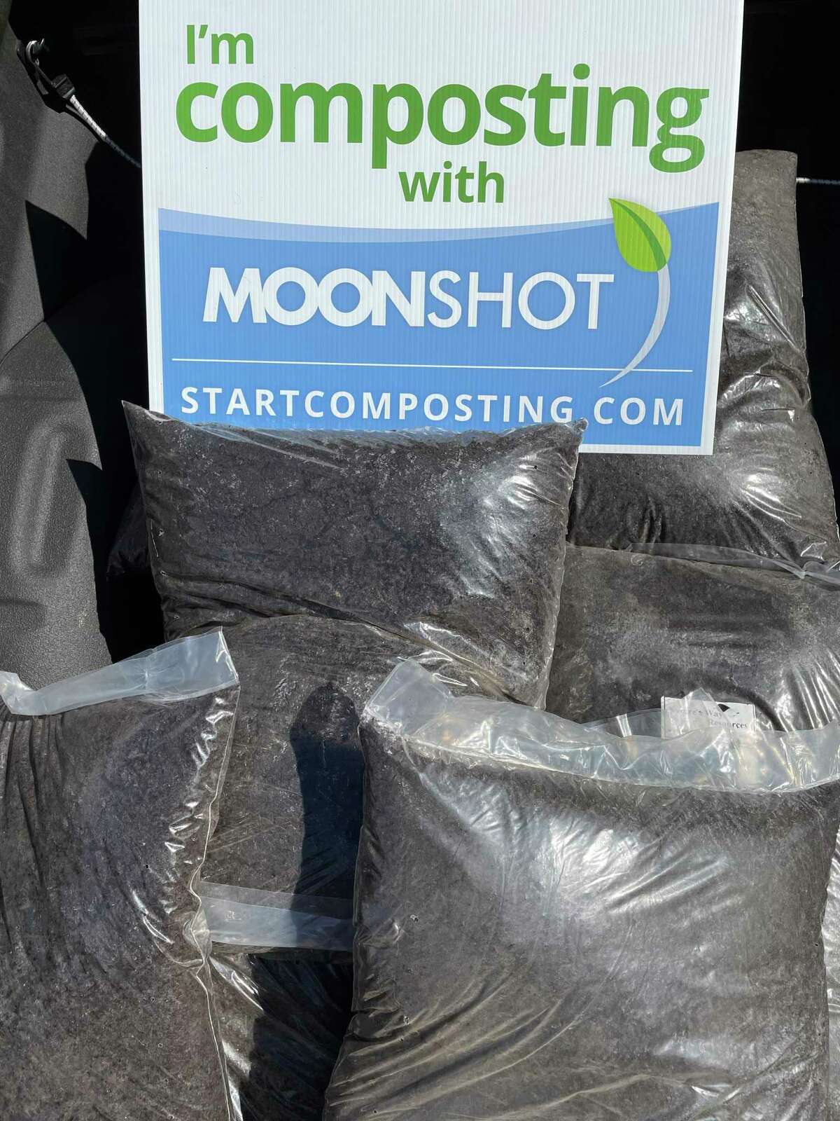 Moonshot Compost takes food waste from residential and commercial clients, brings it to an industrial composting facility, then returns the compost to their clients.