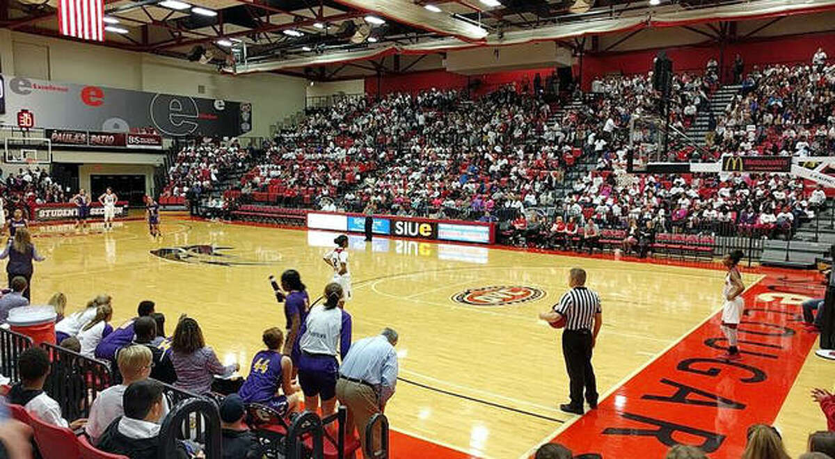 SIUE Athletics has launched Victory SIUE, a program designed to assist Cougar student-athletes and their respective programs navigate through the challenging financial landscape caused by COVID-19. Above, a large crowd watches an SIUE basketball game at the First Community Arena.