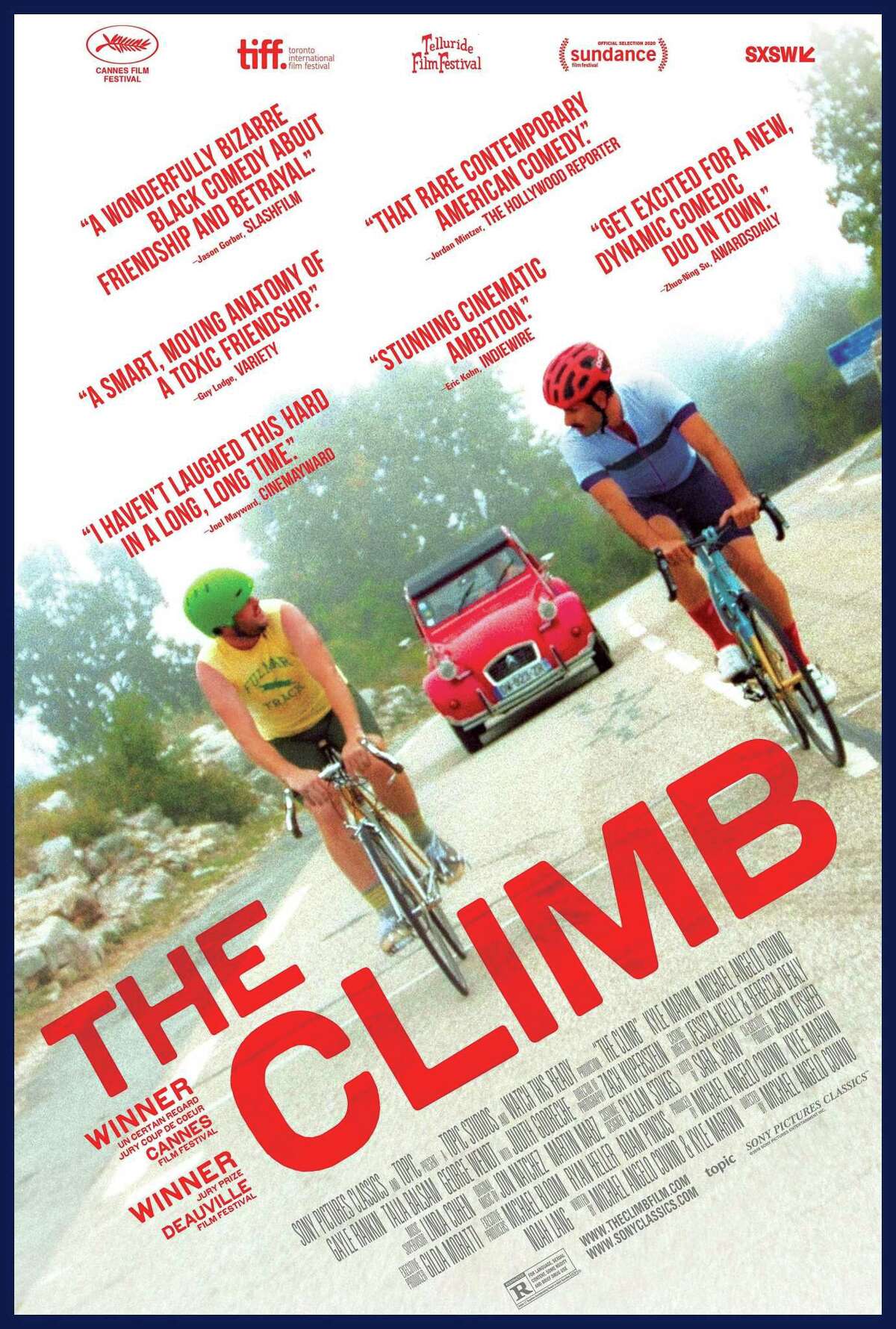"The Climb," written and directed by Michael Angelo Covino of New Canaan, who also starred in the film, opens Friday, Nov. 13. The feature-length version of “The Climb” premiered in 2019 at the Cannes Film Festival, winning a jury award. “It was about as wild and crazy a premiere of a first film as you can expect. It was the wildest premiere we ever could have imagined,” Covino said of walking the red carpet with Hollywood A-listers and meeting Quentin Tarantino at dinner. “It was a wild departure from a few months prior, with three people sitting in an empty room trying to figure out how to patch this together,” Covino said. Written in early 2018, “The Climb” was shot that fall, with a few scenes finished in February 2019. “The trajectory of the film was pretty quick,” Covino said. After Cannes, a March 20 premiere was next up. An event at the New Canaan Playhouse was envisioned. The COVID-19 shut everything down. It put an indefinite hold on a New Canaan event. The closest venue this weekend is Bow Tie Cinemas Majestic 6 in Stamford. “I think people who know me will probably appreciate the portrayal of these types of families. It takes place kind of in this region, in the Hudson Valley area, and has this blue collar, East Coast family vibe to it,” said Covino, who splits his time among New York, New Canaan and Los Angeles. “I’m a little nomadic,” he said.