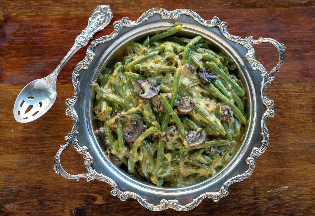 Green Bean Casserole, recipe from chef Chris Williams, Lucille’s restaurant. (Styling by Carla Buerkle)