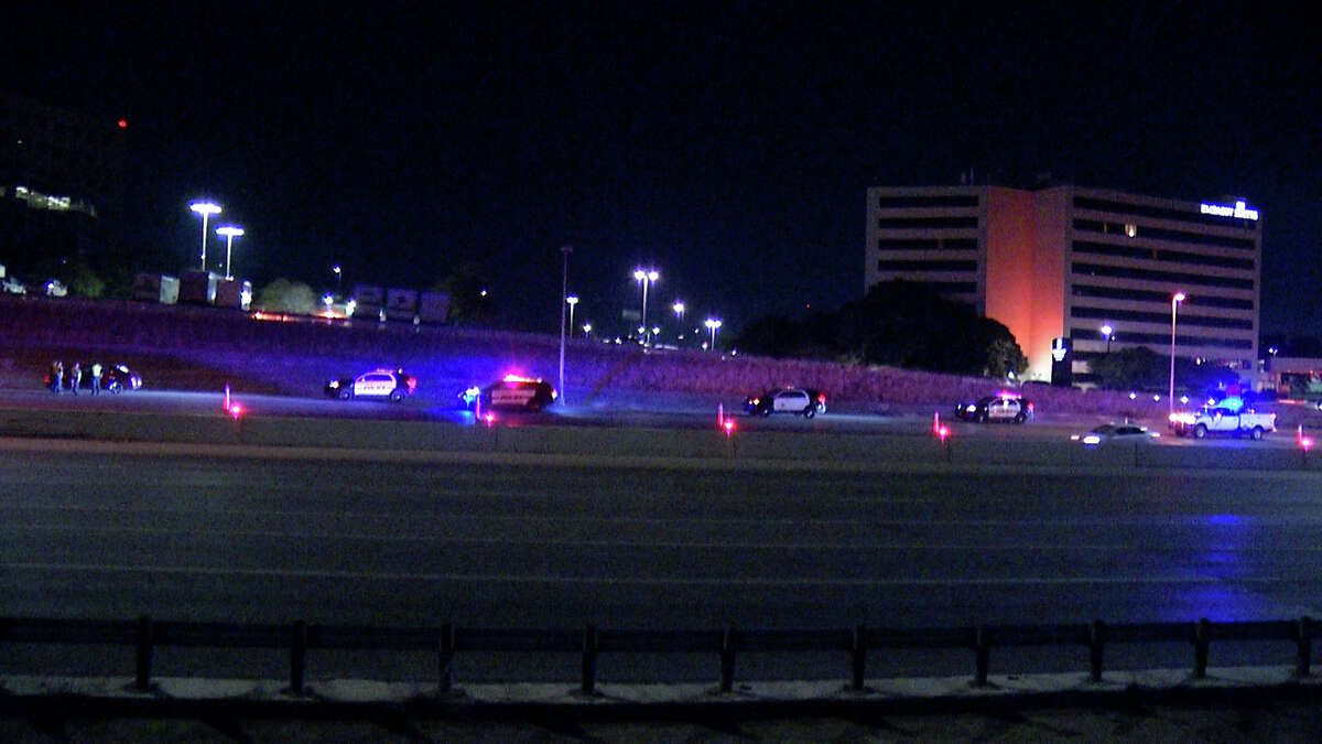 A man was hospitalized in critical condition Tuesday night after getting shot while driving down U.S. 281, police said.