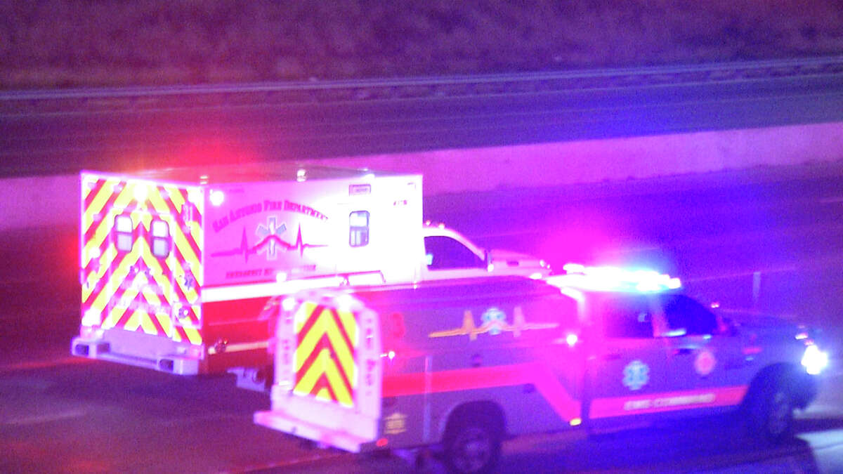 A man was hospitalized in critical condition Tuesday night after getting shot while driving down U.S. 281, police said.