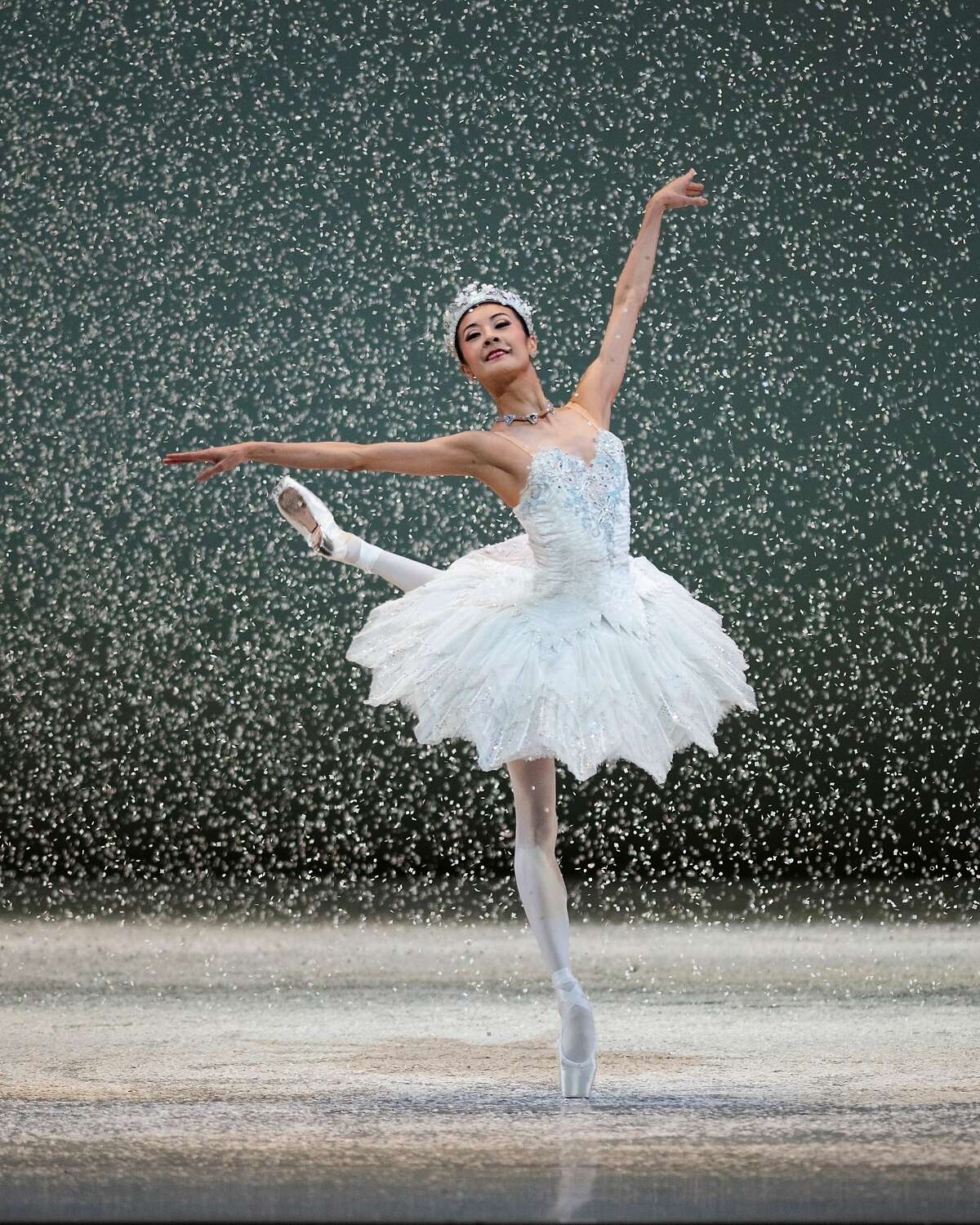 Yuan Yuan Tan performs as the Snow Queen in the San Francisco Ballet’s virtual “Nutcracker.”