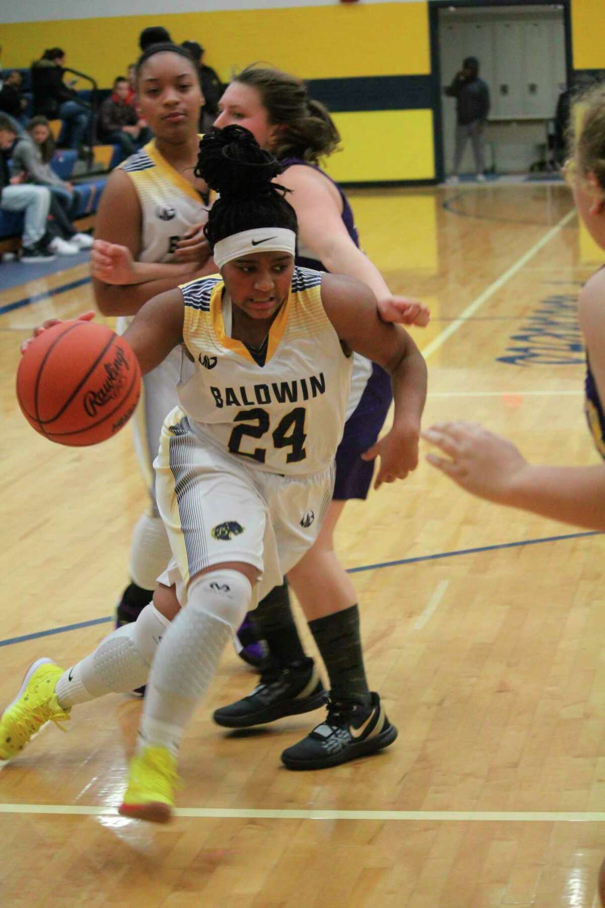 Baldwin's Cierra Pieske drives to the basket during action last season. (Star photo)