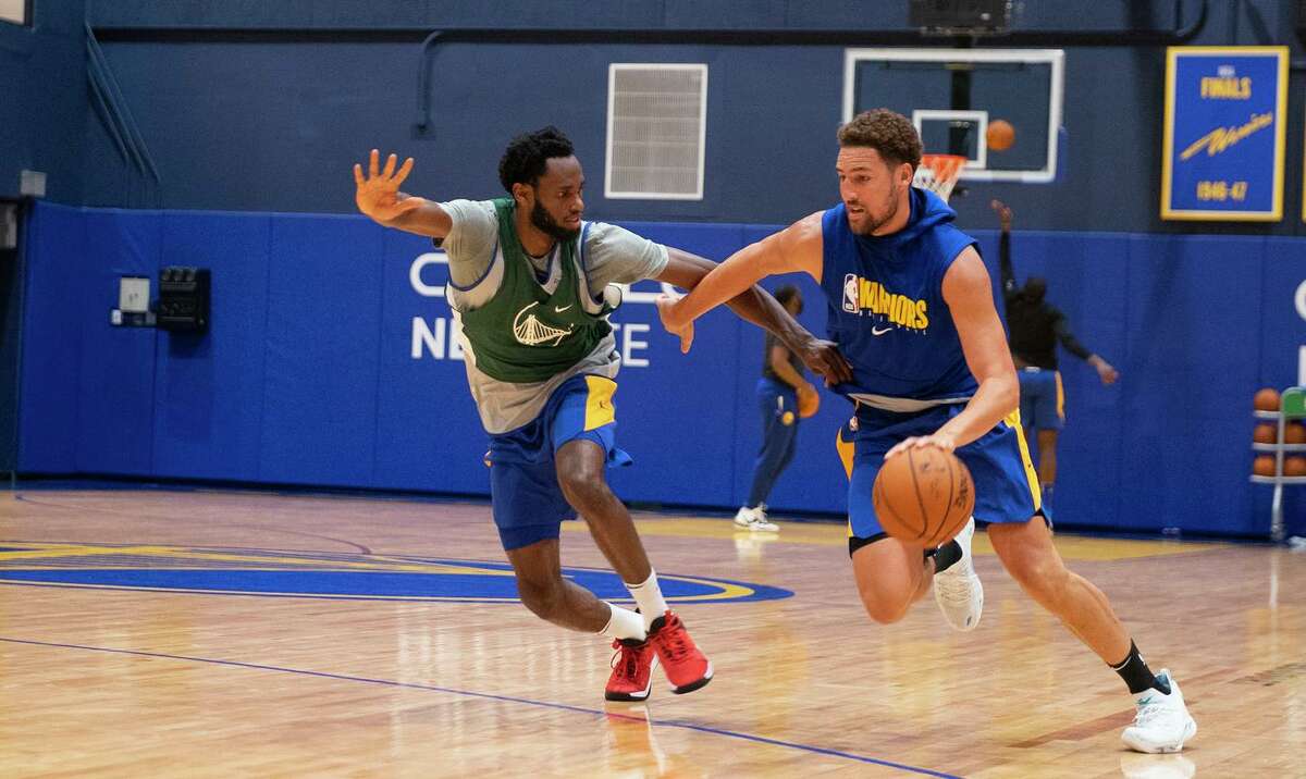 Warriors guard Klay Thompson practiced with the team Friday, September 25, 2020 for the first time since he tore his left ACL in Game 6 of the 2019 NBA Finals.
