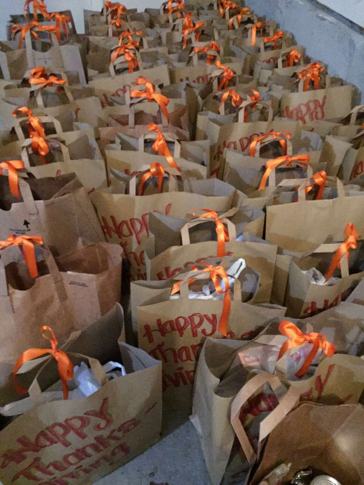 Toni Boucher of Wilton has collected 400 bags of Thanksgiving side dish fixings to go along with 500 donated turkeys, and needs 100 more by Saturday, Nov. 21, to meet her goal.