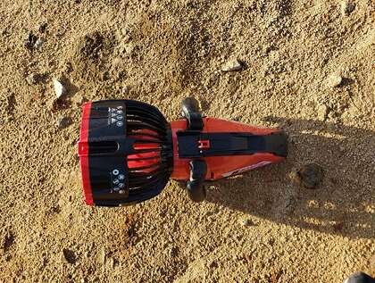 A photo provided by the United States Department of Justice shows the sea scooter Matthew Piercey used to evade the FBI. After a chase, Piercey, who was accused in a federal indictment of running a $35 million Ponzi scheme, disappeared underwater using the submersible scooter, the authorities said. When he surfaced, agents were waiting with dry clothes his wife had provided. (United States Department of Justice via The New York Times) -- FOR EDITORIAL USE ONLY. --