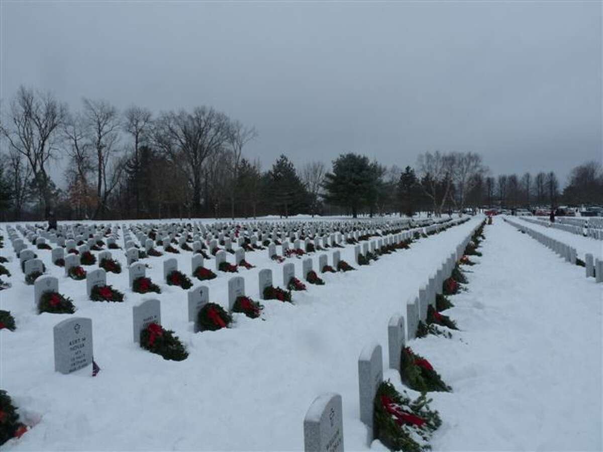 Volunteers placed more than 13,000 Christmas wreaths on veterans gravesites at the Gerald B. Solomon Saratoga National Cemetery in Schuylerville last year.