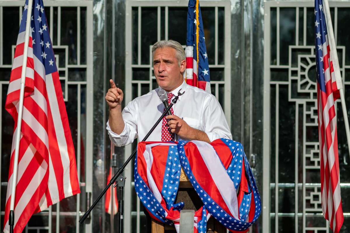 Former television news anchor Kevin Steele. A number of Southeast Texas government officials spoke at the