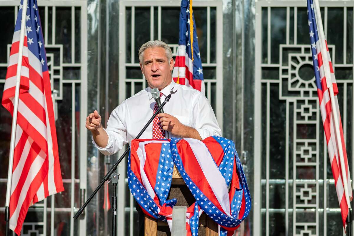 Former television news anchor Kevin Steele. A number of Southeast Texas government officials spoke at the