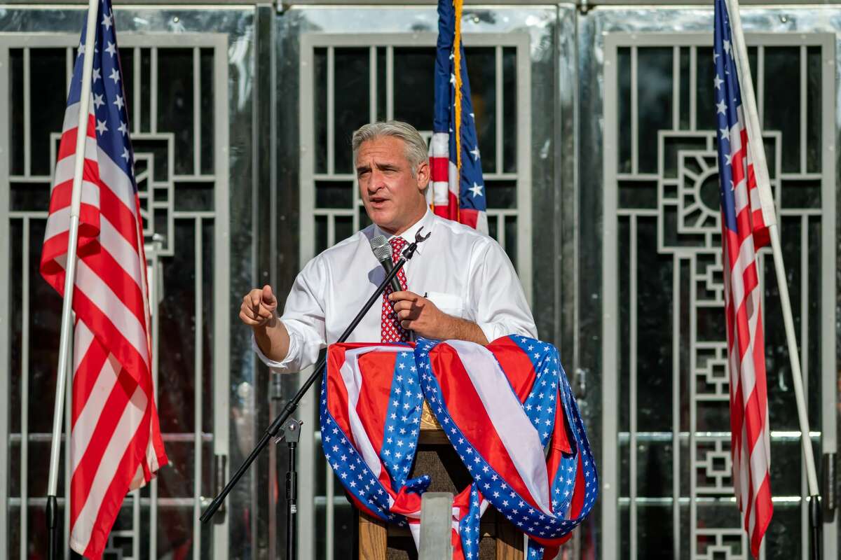 Former television news anchor Kevin Steele. A number of Southeast Texas government officials spoke at the