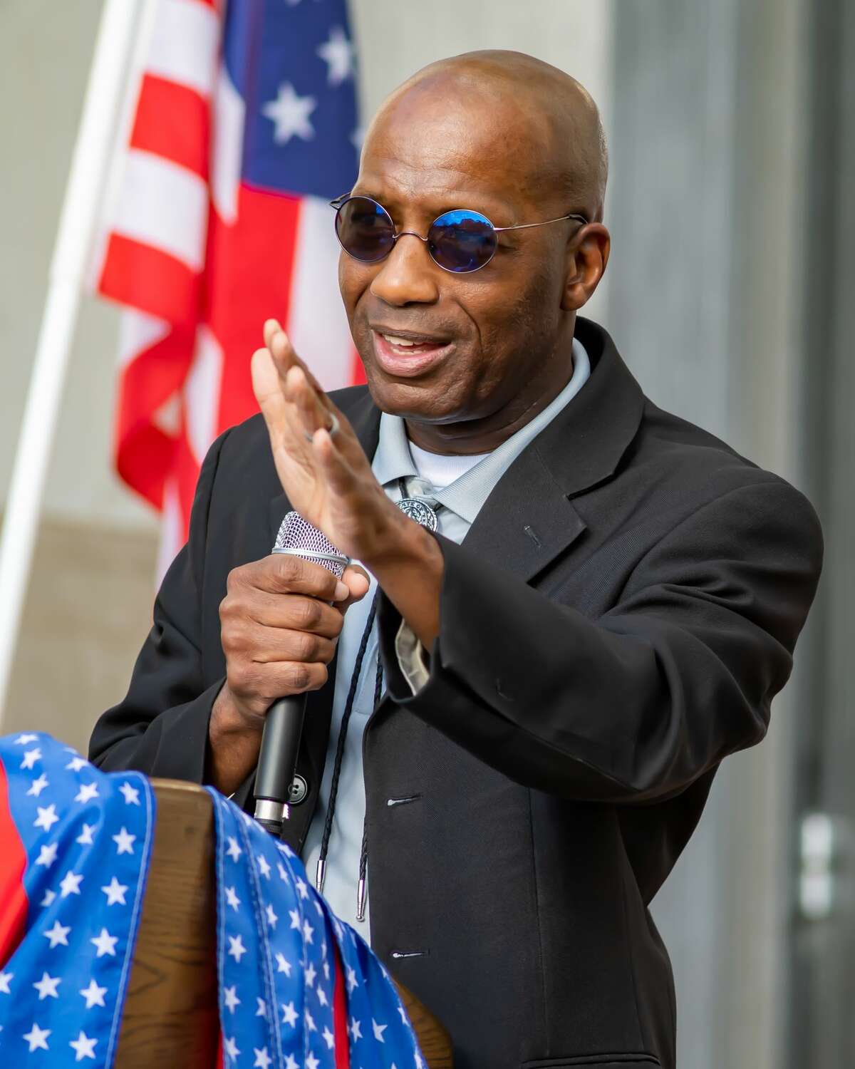 Texas State Representative James White. A number of Southeast Texas government officials spoke at the