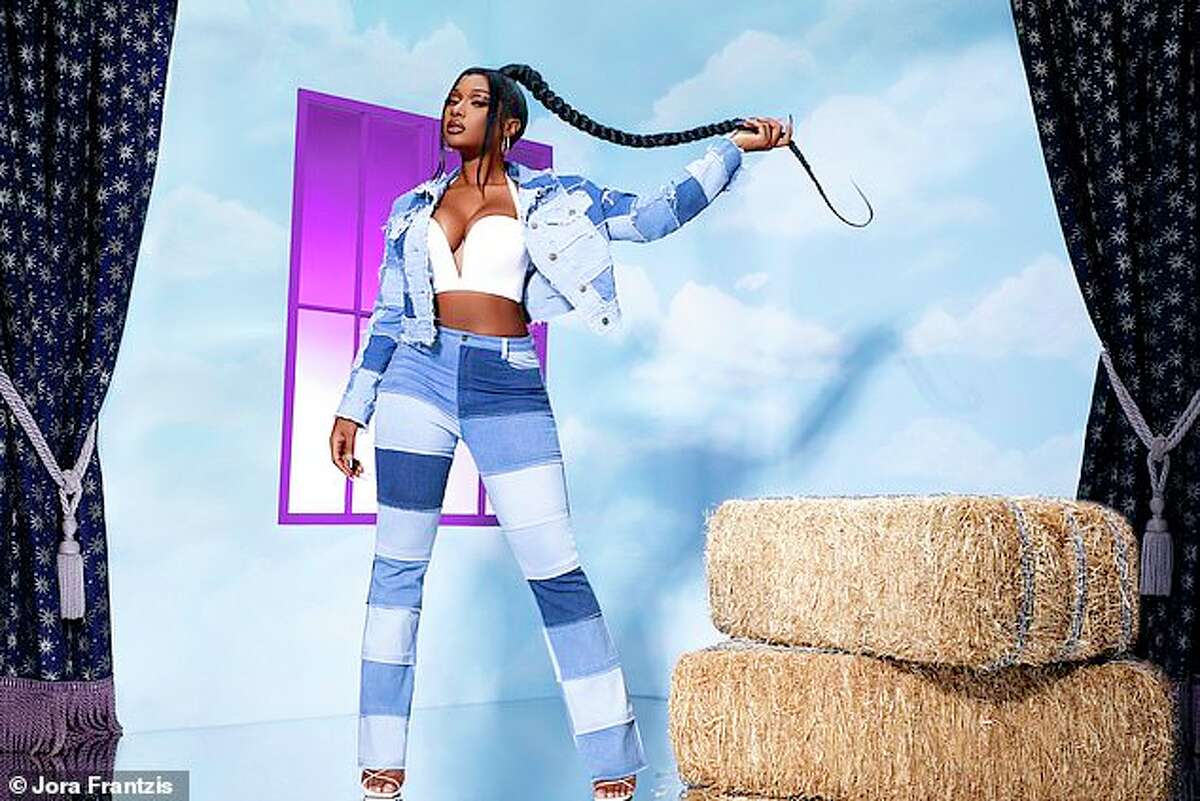 Megan Thee Stallion poses for her new line with Fashion Nova.