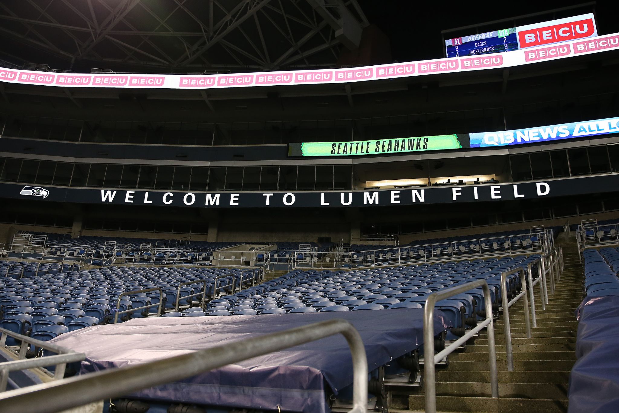 Seattle football stadium being used for outdoor dining