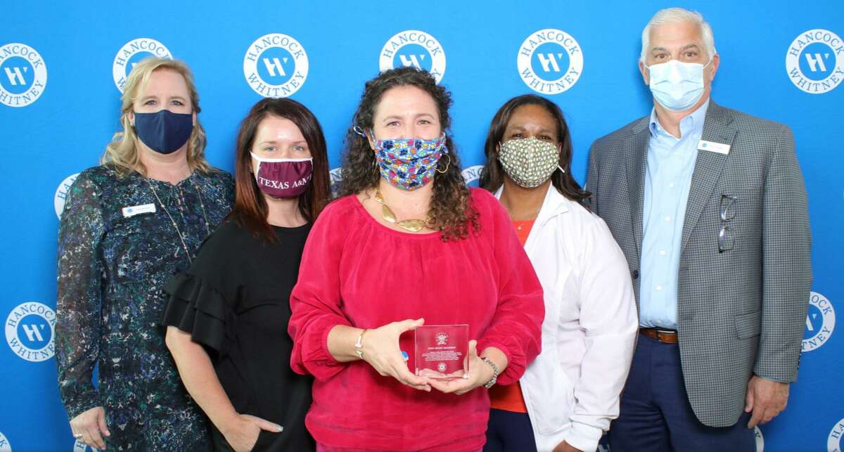 Pictured (from left): Hancock Whitney Trust Advisor Jean Moncla, J.D. and C.T.F.A., board member; Natasha Garrett, board member; Deborah Drago, executive director; Diana Miles, board member; and Hancock Whitney Institutional Relationship Manager Paul Freitag, board member.