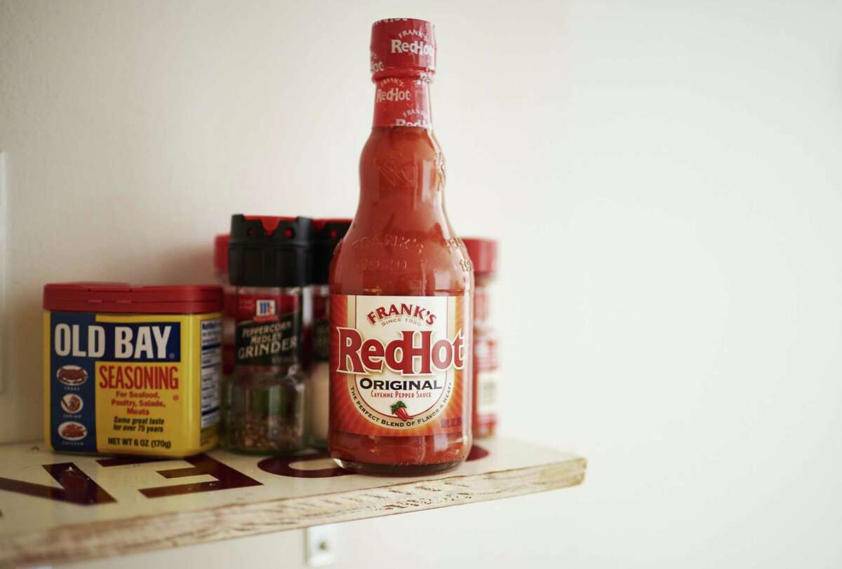 McCormick & Co. Old Bay and Frank's RedHot sauce are arranged for a photograph in New York on June 26, 2018.