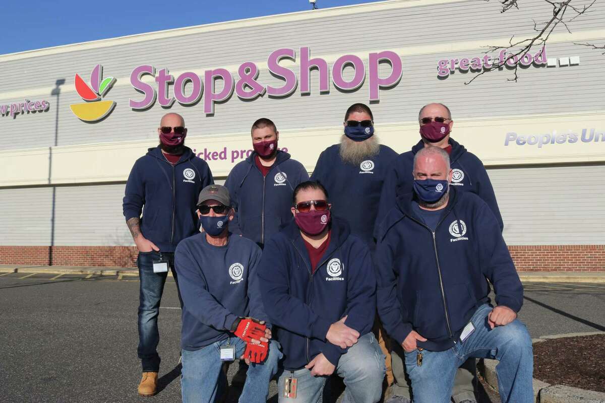 Milford Public School district representatives of the custodian/maintainer team: Front row, from left, Tim Bradbury, Ed Delmonte and Bob Wesson; Back row, from left, Mike Tupka, Kyle Trapp, Dave Acampora and Bob Smith.