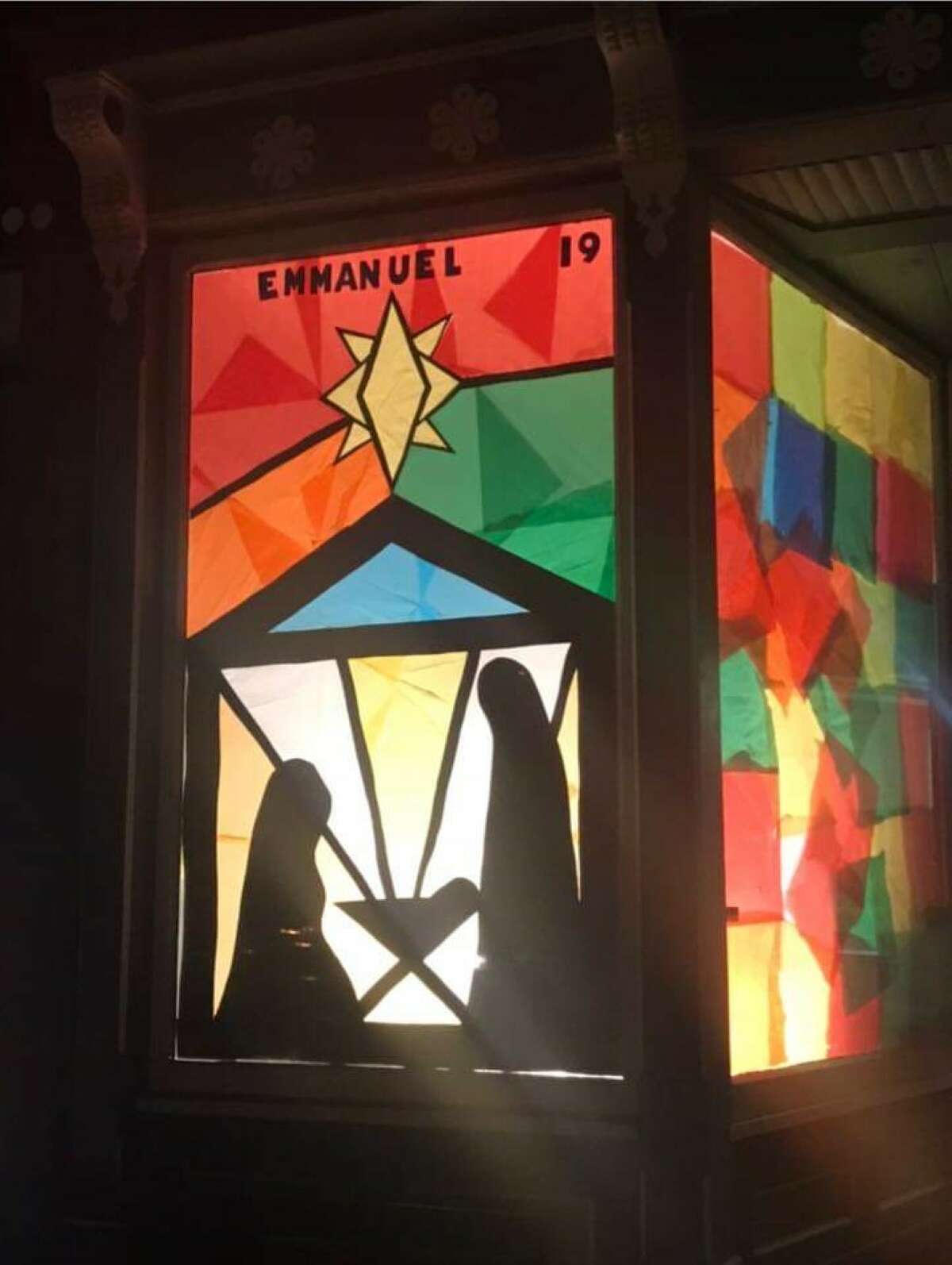 Cambridge window decorations from 2019.