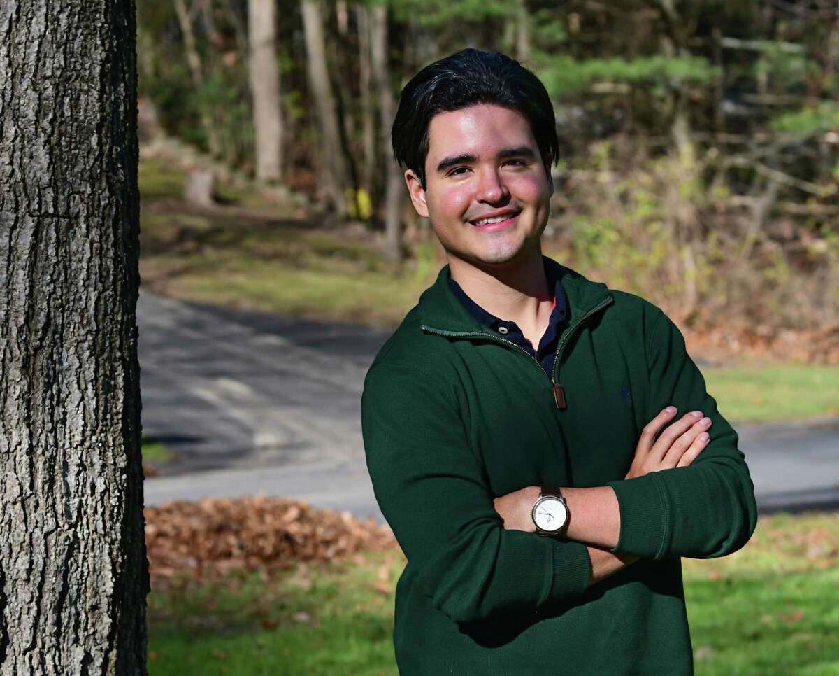 Santiago Potes, who has for the past few months been staying with the Engelmyer family in Niskayuna, learned over the weekend that he had received the prestigious Rhodes Scholarship on Tuesday, Nov. 24, 2020 in Niskayuna, N.Y. (Lori Van Buren/Times Union)