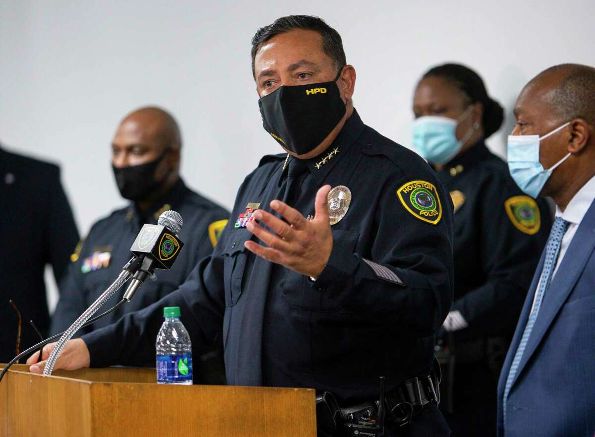 Houston Police chief Art Acevedo at a press conference at the Edward A. Thomas building on Thursday, Sept. 10, 2020, in Houston.