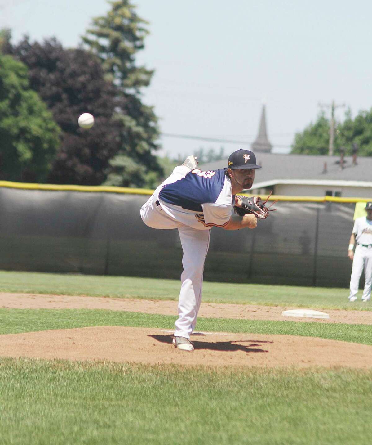 Roddy MacNeil, the Manistee Saints' Pitcher of the Year in 2020, was recently named manager of the team. (News Advocate file photo)
